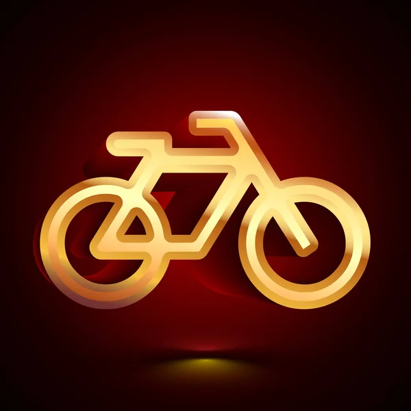 Icono Bicicleta Estilizada Sobre Fondo Oscuro Con Sombra — Vector de stock