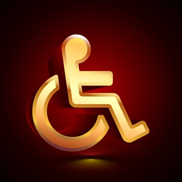 Stylizowane Ikona Osoby Niepełnosprawnej Ciemnym Tle Cieniem — Wektor stockowy