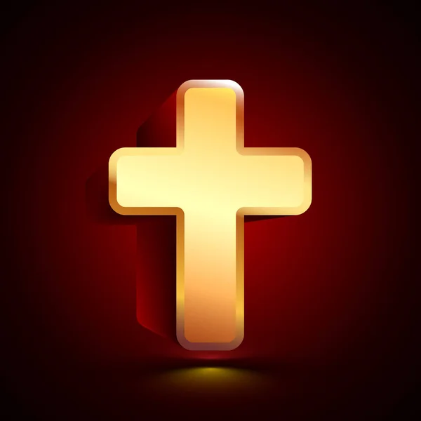 Icône Croix Stylisée Sur Fond Sombre Avec Ombre — Image vectorielle