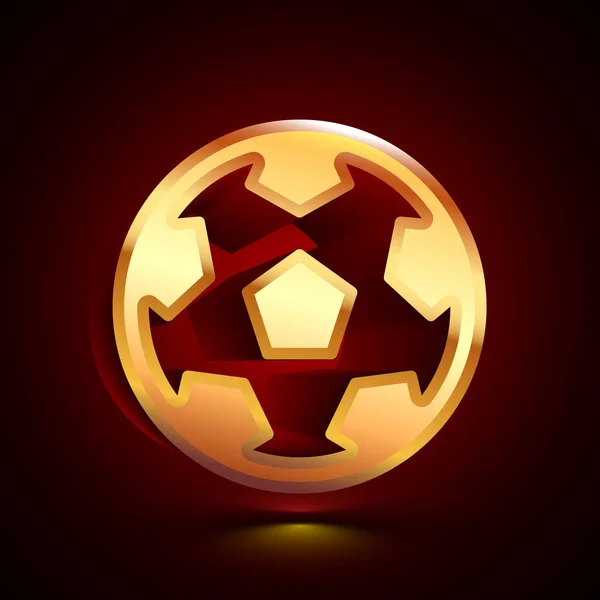 Stylizované Fotbal Ikony Tmavém Pozadí Stínem — Stockový vektor