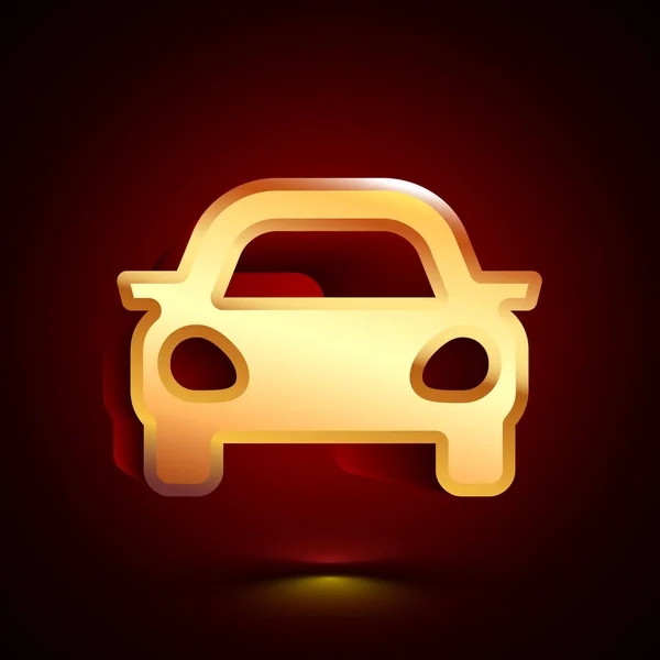 Stylized Car Icon Dark Background Shadow — Stock Vector