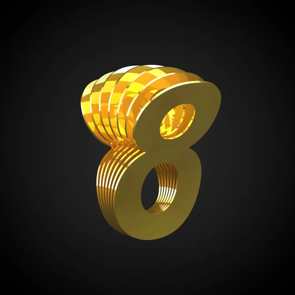 Номер Рендеринг Золотой Шрифт Символ Золотого Алфавита Черном Фоне — стоковое фото
