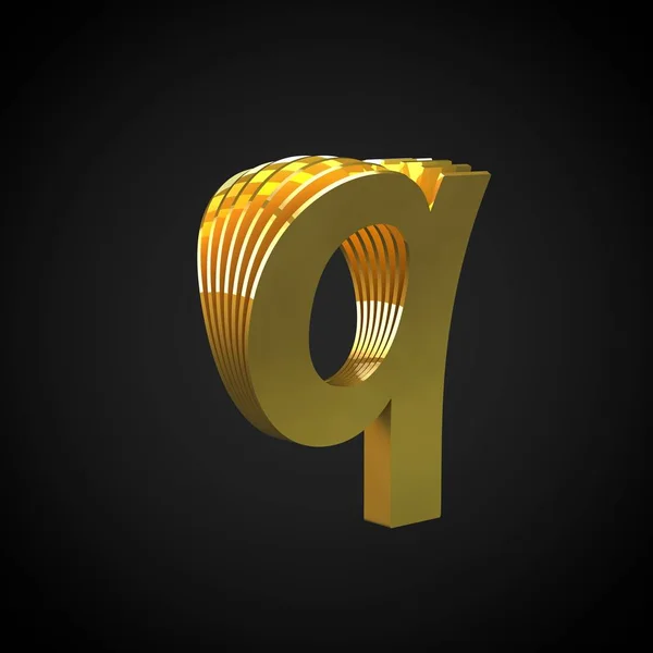 Bokstaven Gemener Render Cutaway Guld Teckensnitt Gyllene Alfabetet Symbol Isolerad — Stockfoto