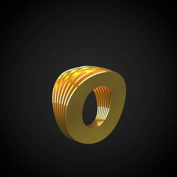 Betű Kisbetűs Render Cutaway Arany Betűtípus Arany Ábécé Szimbólum Izolált — Stock Fotó