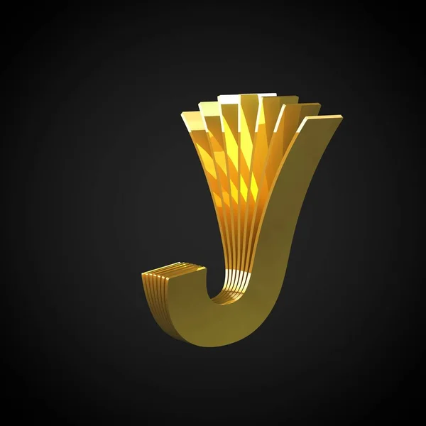 Buchstabe Großbuchstaben Rendern Cutaway Goldschrift Goldenes Alphabet Symbol Isoliert Auf — Stockfoto