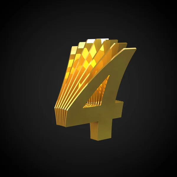Número Renderizar Cutaway Gold Fonte Símbolo Alfabeto Dourado Isolado Fundo — Fotografia de Stock