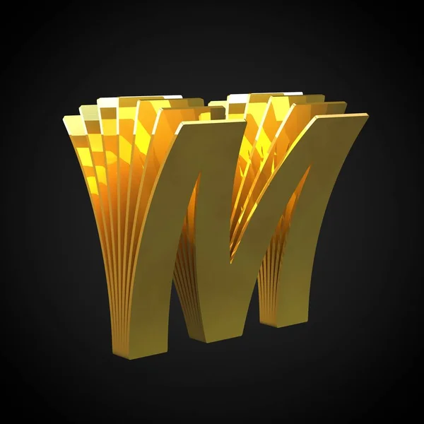 Letter Hoofdletters Render Cutaway Gouden Lettertype Gouden Alfabet Symbool Geïsoleerd — Stockfoto