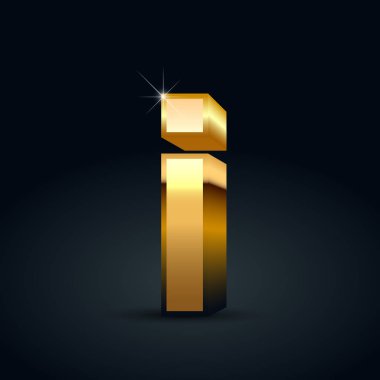 Ben küçük vektör altın harf. Siyah arka plan üzerine izole parlak altın yazı tipi