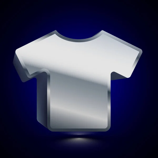 Stylizowane Ikona Shirt Błyszczący Srebrny Wektor Ikona Ilustracja Białym Tle — Wektor stockowy