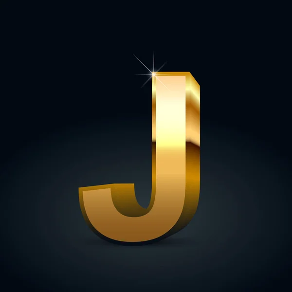 Vektor Goldbuchstaben Großbuchstaben Glänzend Goldene Schrift Isoliert Auf Schwarzem Hintergrund — Stockvektor