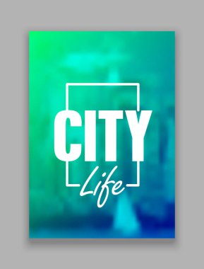 Magazibe arka kapak. Arka plan vektör çizim ufuk şehirde. Trendy renkler şablonu