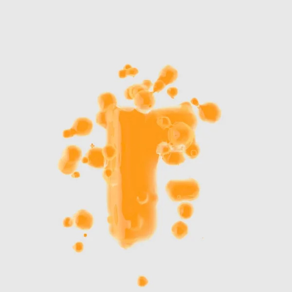 Letter Kleine Letters Orange Juice Lettertype Met Druppels Geïsoleerd Een — Stockfoto