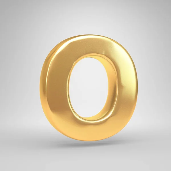 3D letter O uppercase. Shiny golden font isolated on white background — Stock Photo, Image