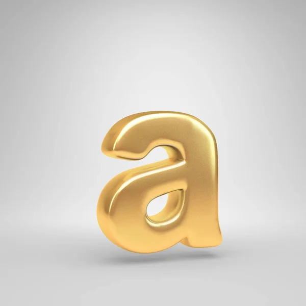 3D ένα πεζό γράμμα. Λαμπερό χρυσό γραμματοσειρά που απομονώνονται σε λευκό φόντο — Φωτογραφία Αρχείου