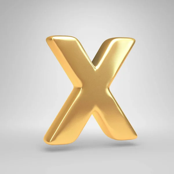 3D letter X uppercase. Shiny golden font isolated on white background — Stock Photo, Image