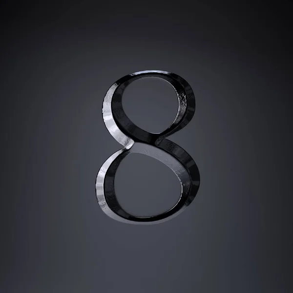 훤 칠하고 철 번호 8입니다. 3d 렌더링 게임이 나 영화 제목 글꼴 검은색에 고립. — 스톡 사진