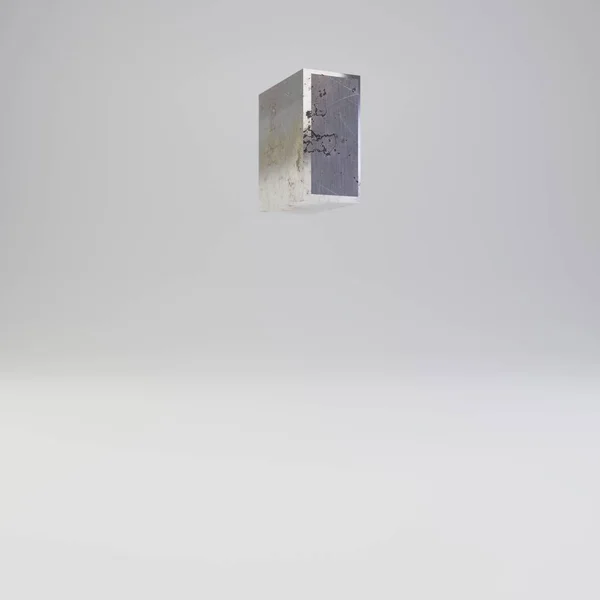 Símbolo de aspas de metal. 3D renderizar riscado enferrujado metal fonte isolada no fundo branco . — Fotografia de Stock