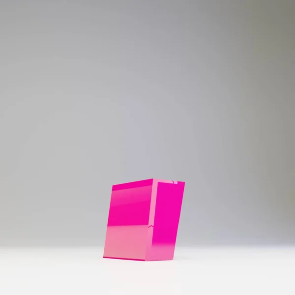 Гігантський 3D символ коми. Глянцевий рожевий шрифт ізольований на білому тлі . — стокове фото