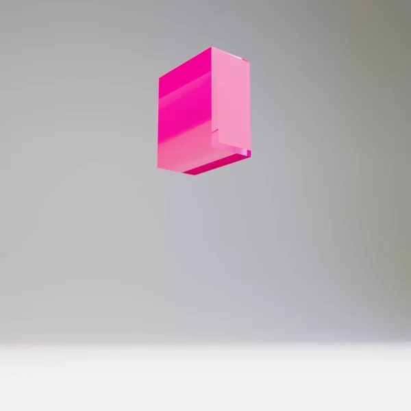 Giant 3D cita símbolo. Renderizado fuente rosa brillante aislado sobre fondo blanco . —  Fotos de Stock