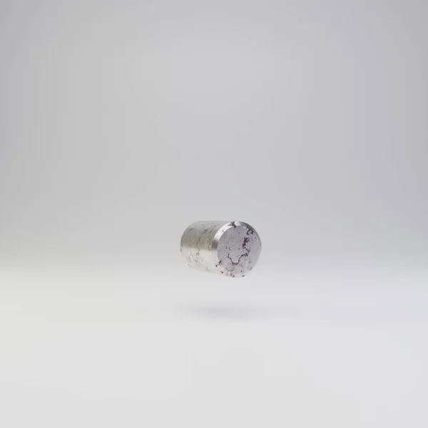 Símbolo de metal. 3D renderizar riscado enferrujado metal fonte isolada no fundo branco . — Fotografia de Stock