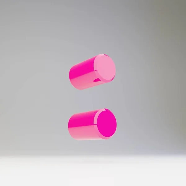 Simbolo gigante del colon 3D. Rendered carattere rosa lucido isolato su sfondo bianco . — Foto Stock
