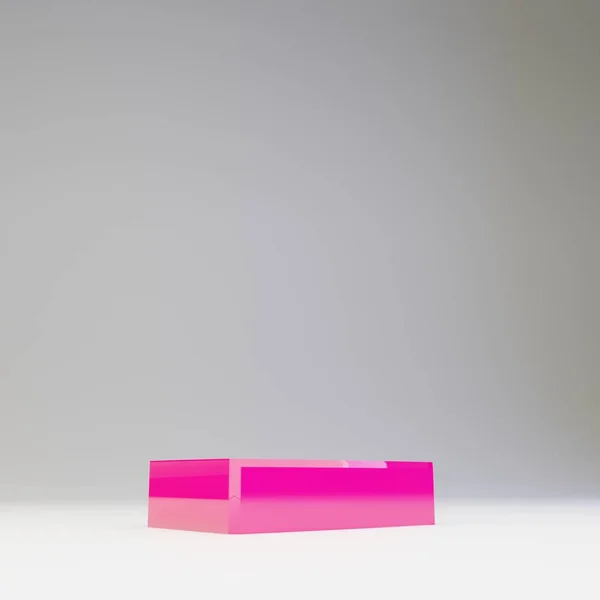Гігантський 3D символ тире. Глянцевий рожевий шрифт ізольований на білому тлі . — стокове фото