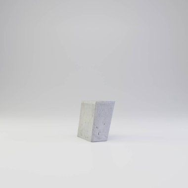 Beyaz arka plan üzerinde izole sıva dokulu beton koma sembolü