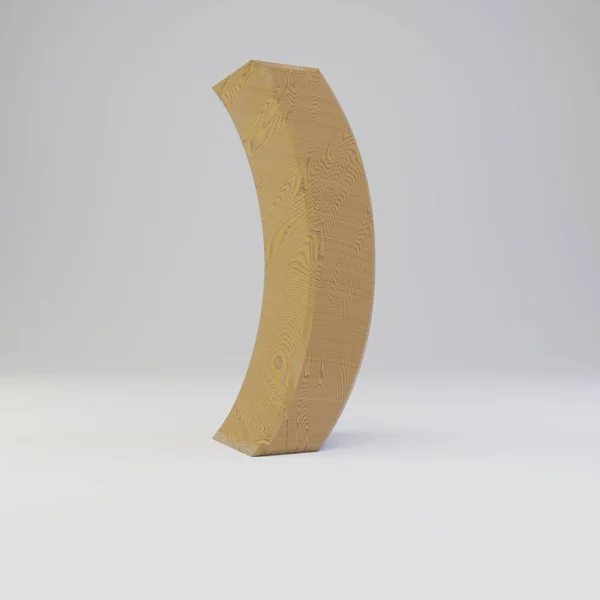 Símbolo de suporte redondo 3D. Fonte de madeira isolada no fundo branco . — Fotografia de Stock