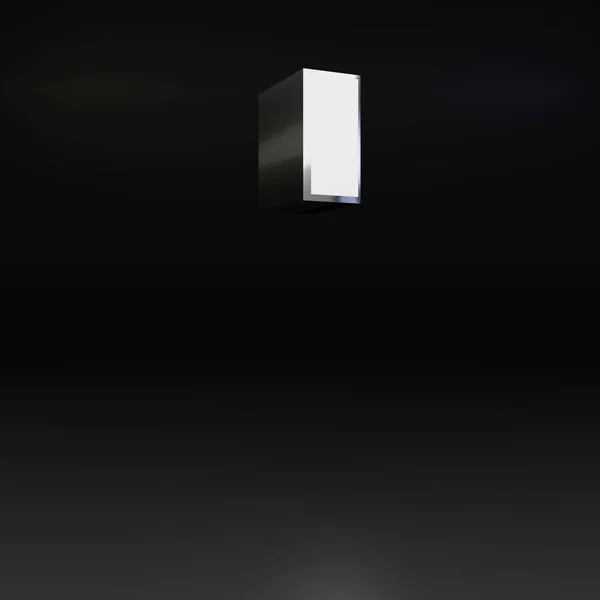 크롬 따옴표 기호입니다. 3d 렌더링 빛나는 금속 글꼴 검은색에 고립 — 스톡 사진