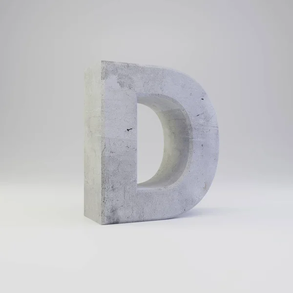 Letra de hormigón D mayúscula con textura de yeso aislada sobre fondo blanco — Foto de Stock