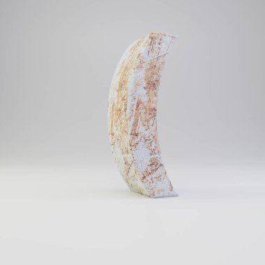 Beton yuvarlak parantezlerle sembolü beyaz arka plan üzerinde izole paslı metal çizikler ile