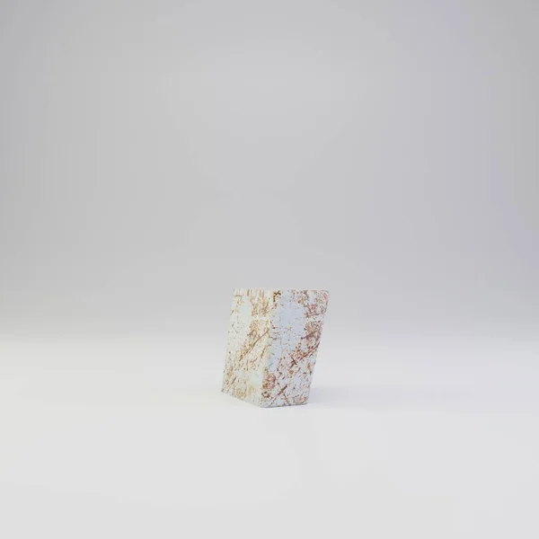 Символ бетонної коми з іржавими металевими подряпинами ізольовані на білому тлі — стокове фото