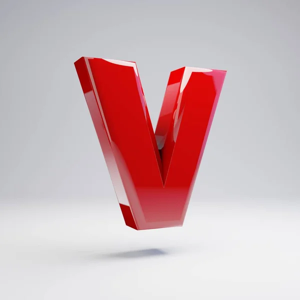 Объемный Красный Корпус Буквы Белом Фоне Рендеринг Алфавита Современный Шрифт — стоковое фото