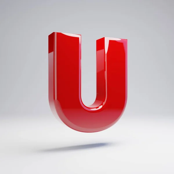 Объемная Красная Буква Белом Фоне Рендеринг Алфавита Современный Шрифт Баннера — стоковое фото