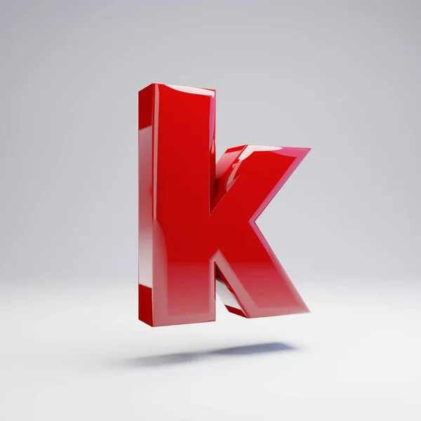 Белом Фоне Выделена Объемная Красная Буква Рендеринг Алфавита Современный Шрифт — стоковое фото
