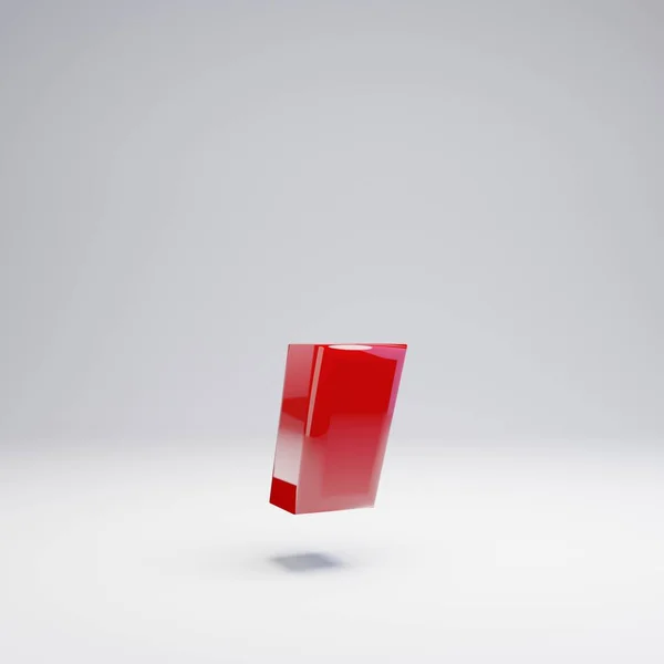 Volumetric Glossy Red Coma Symbol Isolated White Background Rendered Alphabet — Stock Photo, Image