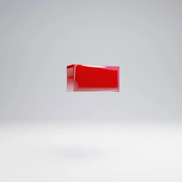 Объемный Глянцевый Красный Минус Символ Изолирован Белом Фоне Рендеринг Алфавита — стоковое фото