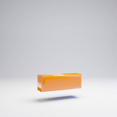 Beyaz arka planda izole hacimsel parlak sıcak turuncu çizgi sembolü. 3d işlenmiş alfabe. Afiş, poster, kapak, logo tasarımı şablon öğesi için modern yazı tipi.