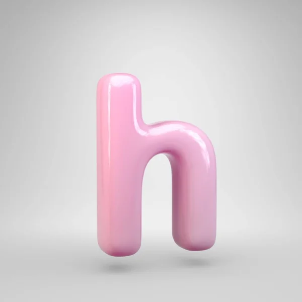 Bubble Gum Różowy Litera Małe Pojedyncze Białym Tle Alfabet Renderowany — Zdjęcie stockowe