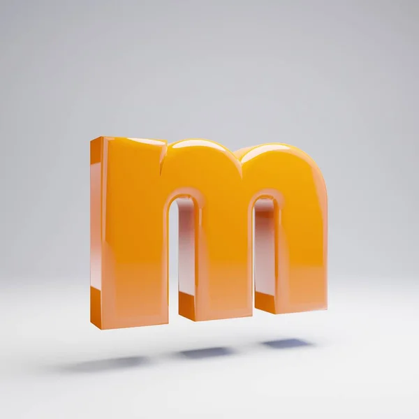 Volumetrische Glänzende Orange Kleinbuchstaben Isoliert Auf Weißem Hintergrund Gerendertes Alphabet — Stockfoto