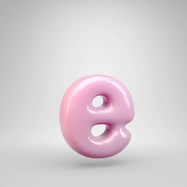 Bubble Gum Różowy Litera Małe Pojedyncze Białym Tle Alfabet Renderowany — Zdjęcie stockowe