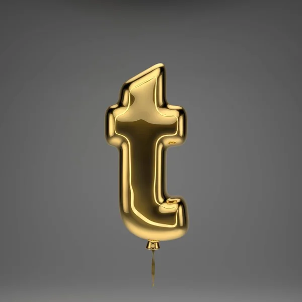Letra Minúscula Brilhante Dourada Isolada Sobre Fundo Escuro Alfabeto Renderizado — Fotografia de Stock