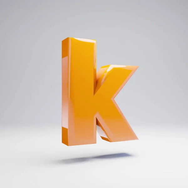 Volumetrische Glänzende Orange Kleinbuchstaben Isoliert Auf Weißem Hintergrund Gerendertes Alphabet — Stockfoto