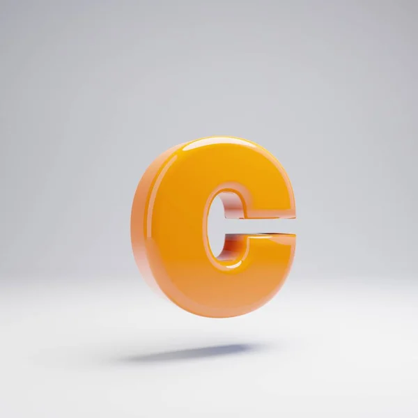 Volumétrique Brillant Orange Chaud Minuscule Lettre Isolé Sur Fond Blanc — Photo