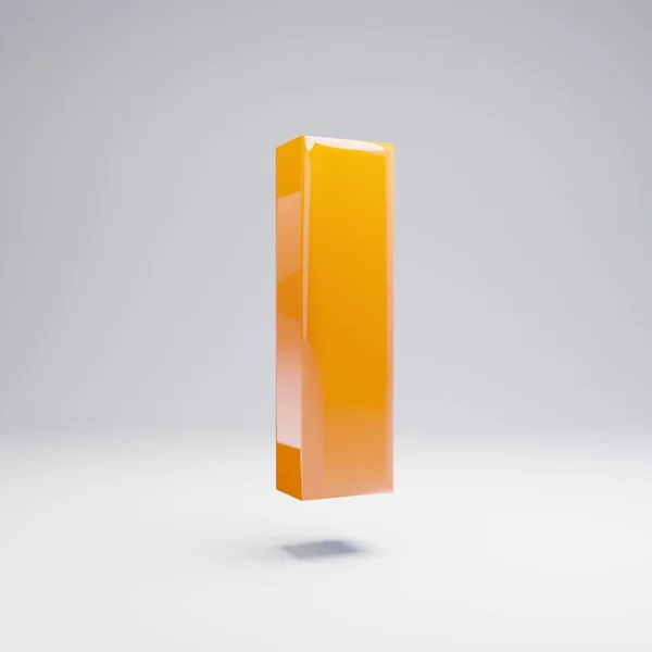 Lustre Volumétrique Orange Chaud Minuscule Lettre Isolé Sur Fond Blanc — Photo