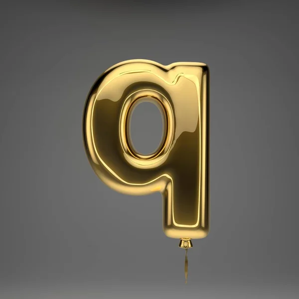 Gouden Glanzende Kleine Letter Geïsoleerd Donkere Achtergrond Gerenderd Alfabet Opgeblazen — Stockfoto