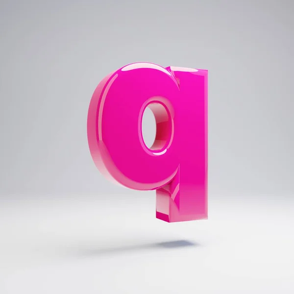 卷积光泽粉红色小写字母 隔离在白色背景上 呈现的字母表 徽标设计模板元素的现代字体 — 图库照片