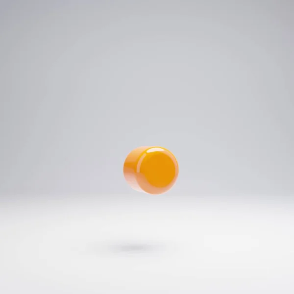 Объемный Глянцевый Символ Горячей Оранжевой Точки Выделенный Белом Фоне Рендеринг — стоковое фото
