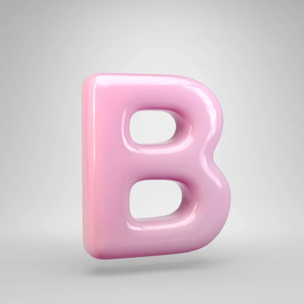 Bubble Gum Rose Lettre Majuscule Isolée Sur Fond Blanc Alphabet — Photo
