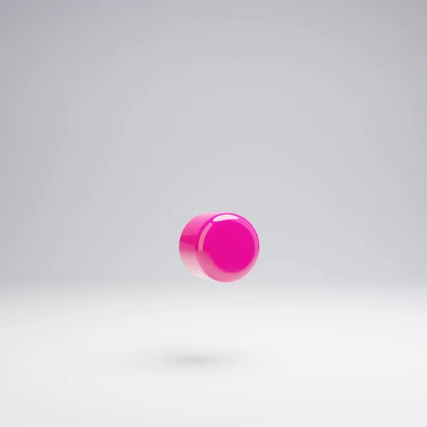 白い背景に分離されたボリューム光沢のあるピンクのポイントシンボル レンダリングアルファベット バナー ポスター カバー ロゴデザインテンプレート要素のためのモダンフォント — ストック写真